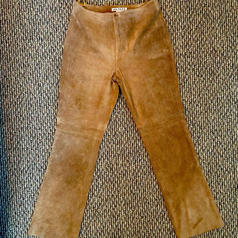 A.M.I. Women’s Suede Leather Pants